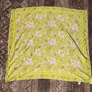 Urban Outfitters Vibrant Yellow and White Patterned Scarf